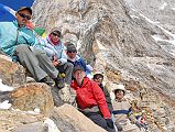 
My crew on the Tashi (Tesi) Lapcha pass: cook Chandraman (his second time with me), porters Dumbar and Pasang, Jerome Ryan, Climbing Sherpa Palden, and guide Gyan Tamang.
